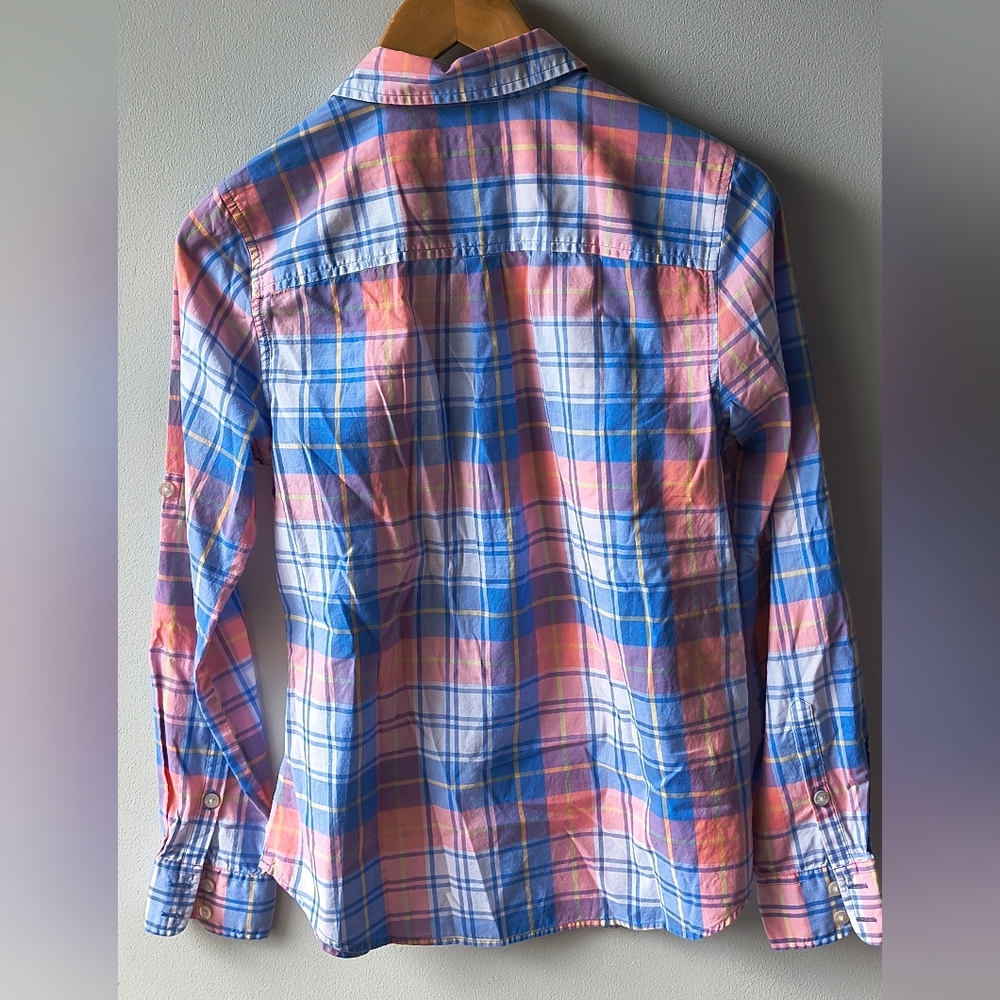 Vineyard Vines Beautiful Pink/Blue Plaid Button Down Top Nwot - Picture 3 of 5